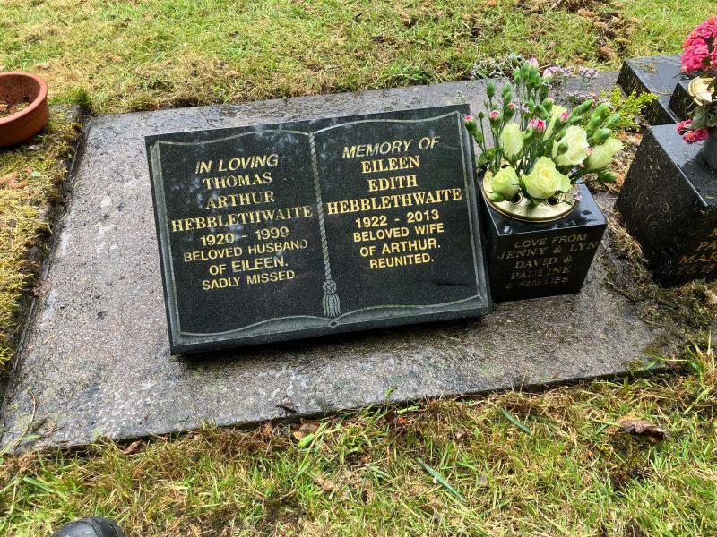 Black granite book memorial after cleaning