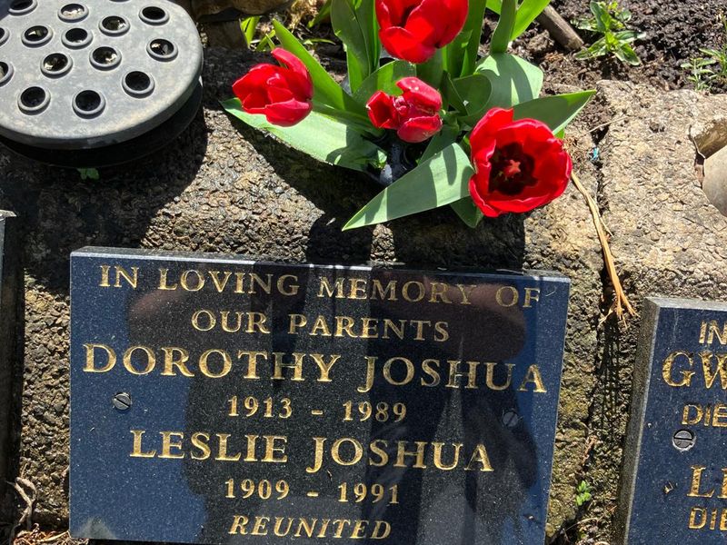 Granite memorial plaque after cleaning